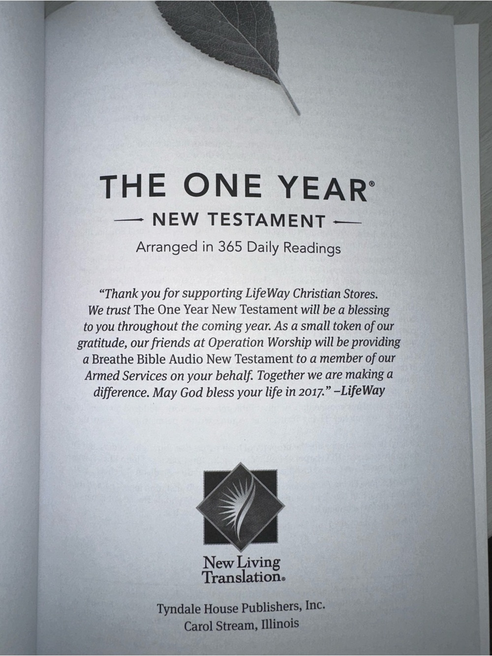 "The One Year" New Testament - White